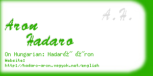 aron hadaro business card